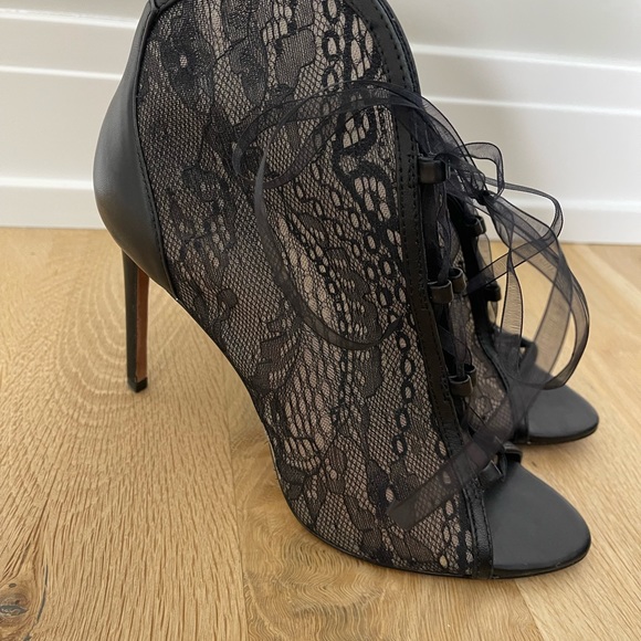 BCBGMAXAZRIA Elaine Lace Peep Toe Booties - Picture 3 of 6